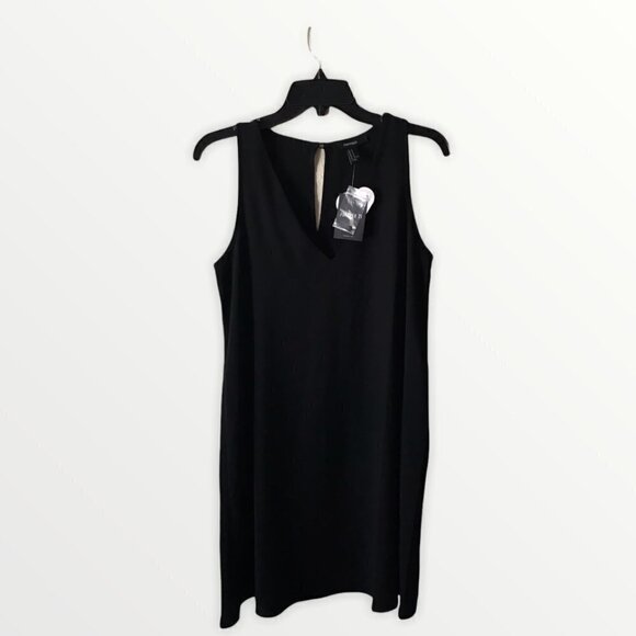 NWT - Forever 21 Sleeveless V-Neck Black Mini Dress - Picture 1 of 13